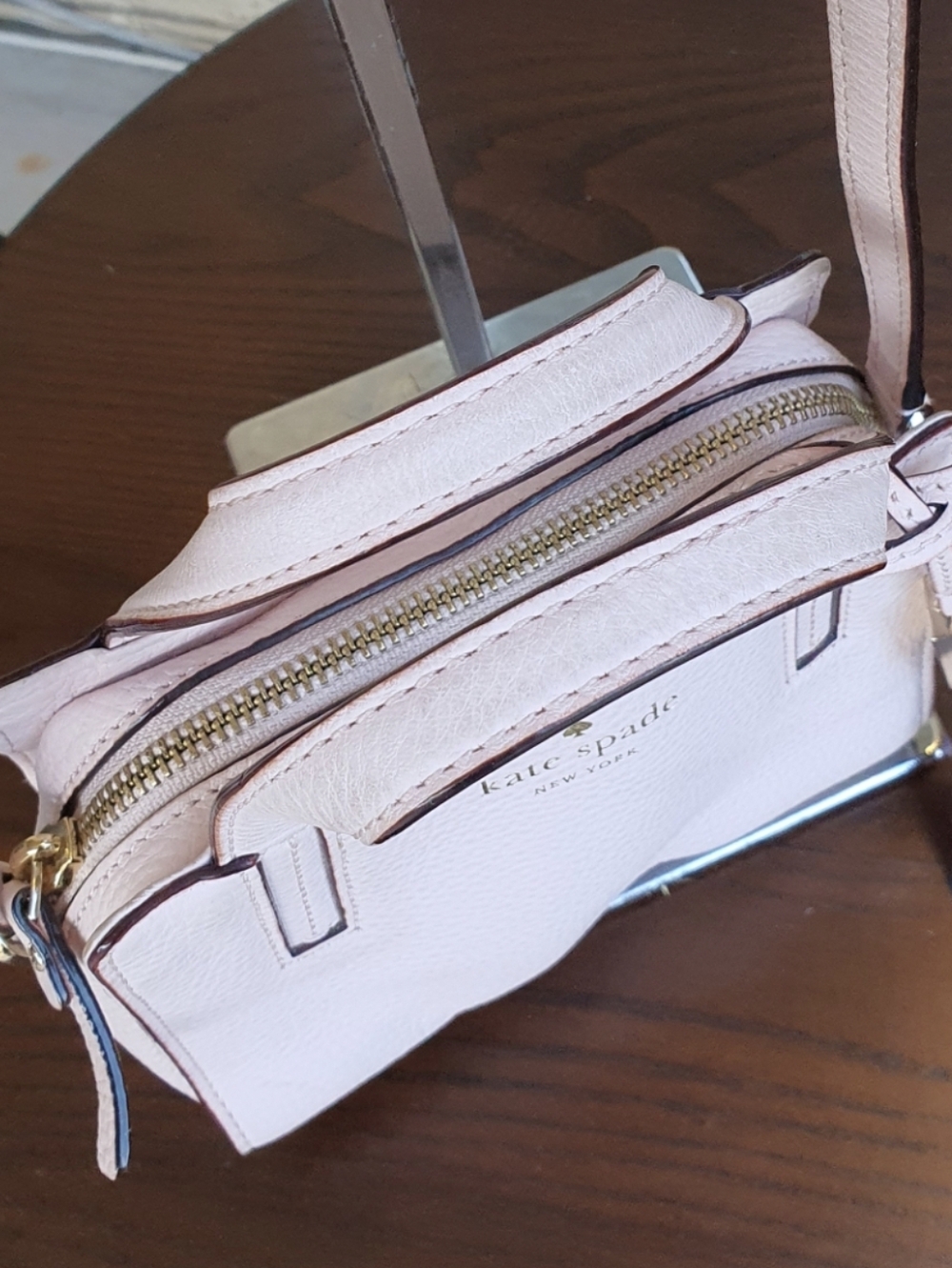 Kate Spade Grey St Mini Dominique Satchel Magnolia Pink Pebble Leather Crossbody - Picture 13 of 13